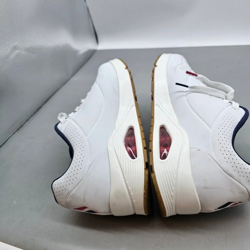 Skechers Street Uno Stand On Air Mens White Navy Red Sneakers 52458 WNVR Size 12